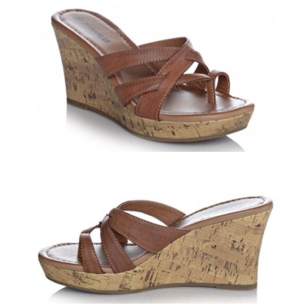 Makalu California Wedge Tan Sandals